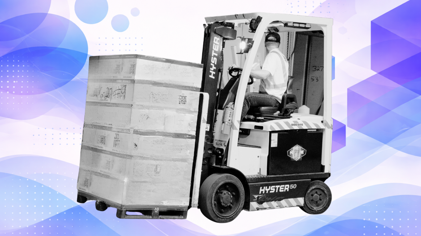 illustration of a worker in a warehouse