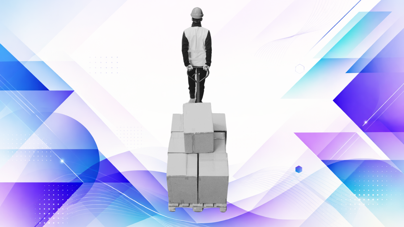 Illustration of a worker in a warehouse