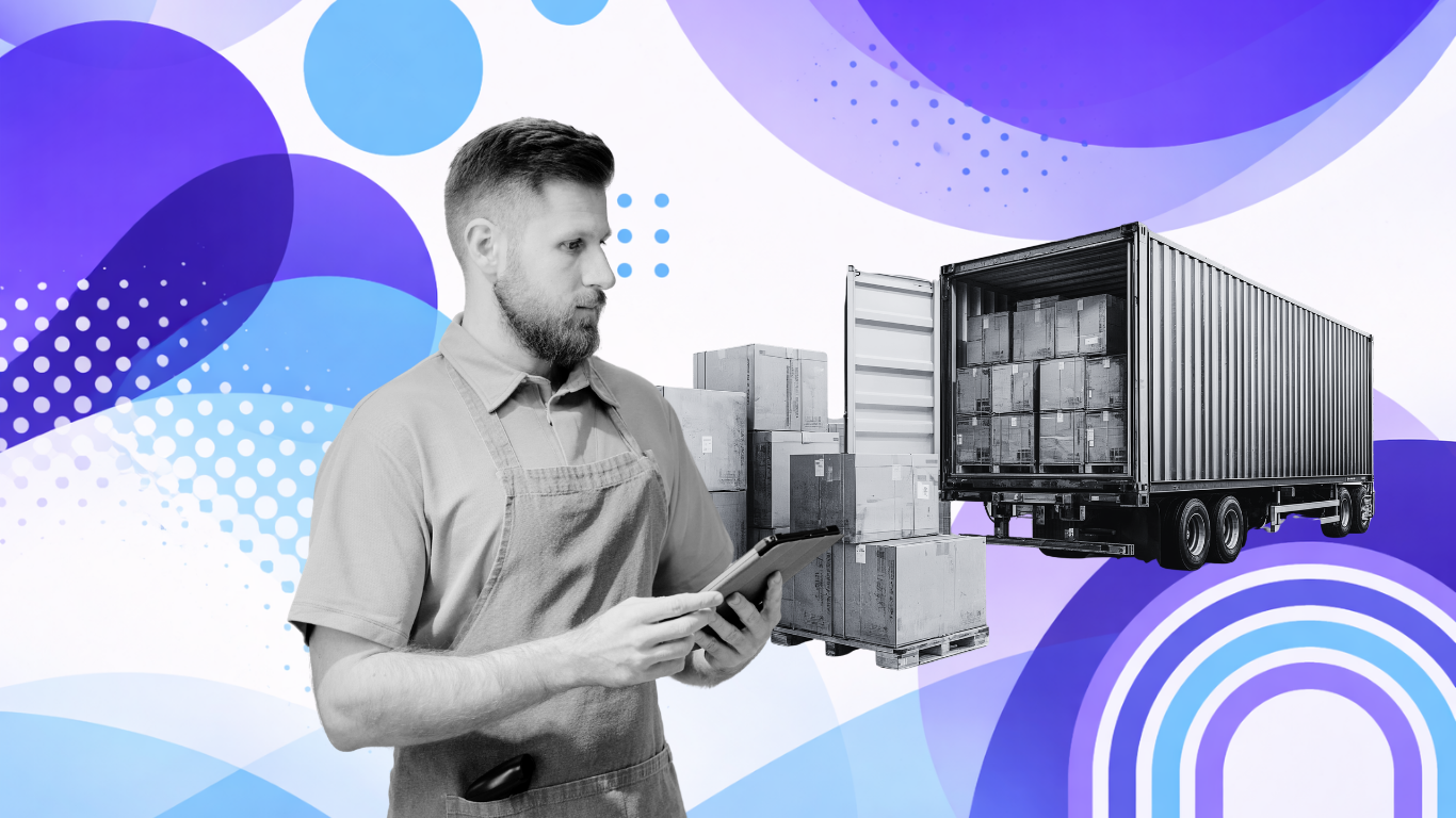 Illustration of a worker at a warehouse